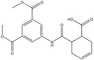 6-{[3,5-bis(methoxycarbonyl)anilino]carbonyl}-3-cyclohexene-1-carboxylic acid Struktur