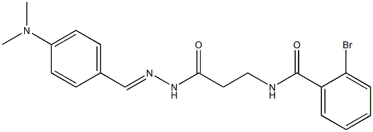 2-bromo-N-(3-{2-[4-(dimethylamino)benzylidene]hydrazino}-3-oxopropyl)benzamide Struktur