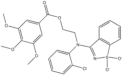 2-[2-chloro(1,1-dioxido-1,2-benzisothiazol-3-yl)anilino]ethyl 3,4,5-trimethoxybenzoate Struktur