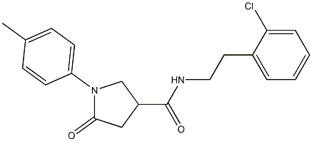 N-[2-(2-chlorophenyl)ethyl]-1-(4-methylphenyl)-5-oxo-3-pyrrolidinecarboxamide Struktur