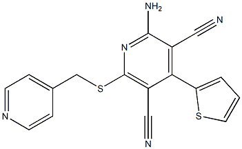 2-amino-6-[(4-pyridinylmethyl)sulfanyl]-4-(2-thienyl)-3,5-pyridinedicarbonitrile Struktur