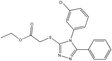 ethyl {[4-(3-chlorophenyl)-5-phenyl-4H-1,2,4-triazol-3-yl]sulfanyl}acetate Struktur