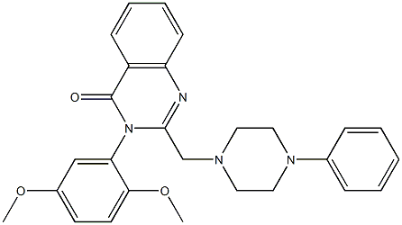 3-(2,5-dimethoxyphenyl)-2-[(4-phenyl-1-piperazinyl)methyl]-4(3H)-quinazolinone Struktur