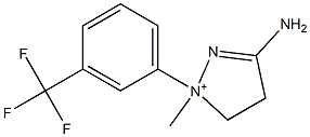 3-amino-1-methyl-1-[3-(trifluoromethyl)phenyl]-4,5-dihydro-1H-pyrazol-1-ium Struktur