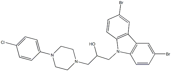 1-[4-(4-chlorophenyl)piperazin-1-yl]-3-(3,6-dibromo-9H-carbazol-9-yl)propan-2-ol Struktur