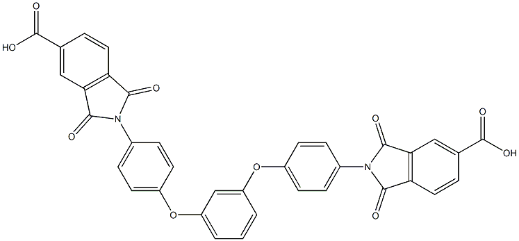 2-(4-{3-[4-(5-carboxy-1,3-dioxo-1,3-dihydro-2H-isoindol-2-yl)phenoxy]phenoxy}phenyl)-1,3-dioxo-5-isoindolinecarboxylic acid Struktur