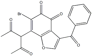 7-(1-acetyl-2-oxopropyl)-3-benzoyl-6-bromo-1-benzofuran-4,5-dione Struktur