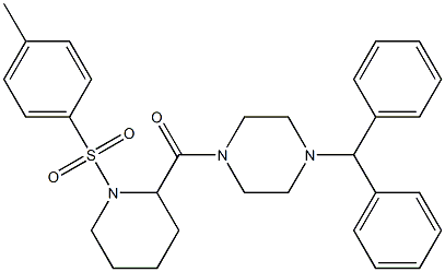 1-benzhydryl-4-({1-[(4-methylphenyl)sulfonyl]-2-piperidinyl}carbonyl)piperazine Struktur