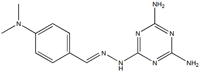 4-(dimethylamino)benzaldehyde (4,6-diamino-1,3,5-triazin-2-yl)hydrazone Struktur