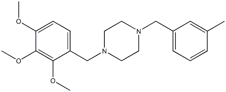 1-(3-methylbenzyl)-4-(2,3,4-trimethoxybenzyl)piperazine Struktur