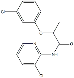 2-(3-chlorophenoxy)-N-(3-chloro-2-pyridinyl)propanamide Struktur