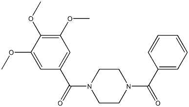 1-benzoyl-4-(3,4,5-trimethoxybenzoyl)piperazine Struktur