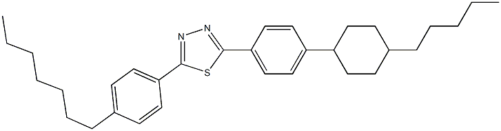 2-(4-heptylphenyl)-5-[4-(4-pentylcyclohexyl)phenyl]-1,3,4-thiadiazole Struktur