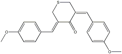 3,5-bis(4-methoxybenzylidene)tetrahydro-4H-thiopyran-4-one Struktur