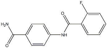 N-[4-(aminocarbonyl)phenyl]-2-fluorobenzamide Struktur