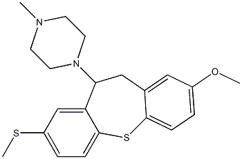 1-[2-methoxy-8-(methylsulfanyl)-10,11-dihydrodibenzo[b,f]thiepin-10-yl]-4-methylpiperazine Struktur