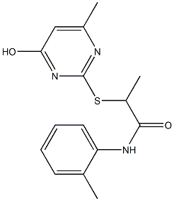 2-[(4-hydroxy-6-methylpyrimidin-2-yl)sulfanyl]-N-(2-methylphenyl)propanamide Struktur