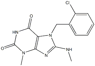 7-(2-chlorobenzyl)-3-methyl-8-(methylamino)-3,7-dihydro-1H-purine-2,6-dione Struktur