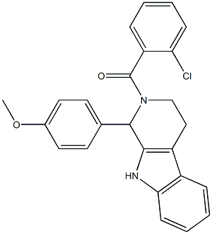 2-(2-chlorobenzoyl)-1-(4-methoxyphenyl)-2,3,4,9-tetrahydro-1H-beta-carboline Struktur