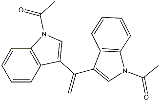 1-acetyl-3-[1-(1-acetyl-1H-indol-3-yl)vinyl]-1H-indole Struktur