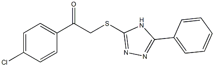 1-(4-chlorophenyl)-2-[(5-phenyl-4H-1,2,4-triazol-3-yl)sulfanyl]ethanone Struktur