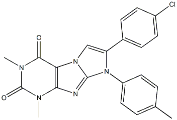 7-(4-chlorophenyl)-1,3-dimethyl-8-(4-methylphenyl)-1H-imidazo[2,1-f]purine-2,4(3H,8H)-dione Struktur