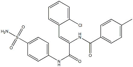 N-[1-{[4-(aminosulfonyl)anilino]carbonyl}-2-(2-chlorophenyl)vinyl]-4-methylbenzamide Struktur