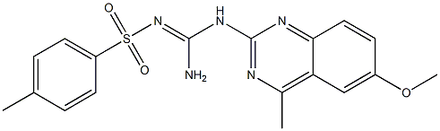 N-{amino[(6-methoxy-4-methyl-2-quinazolinyl)amino]methylene}-4-methylbenzenesulfonamide Struktur