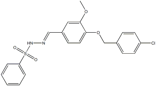 N'-{4-[(4-chlorobenzyl)oxy]-3-methoxybenzylidene}benzenesulfonohydrazide Struktur