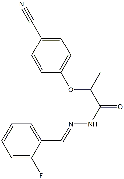 2-(4-cyanophenoxy)-N'-(2-fluorobenzylidene)propanohydrazide Struktur