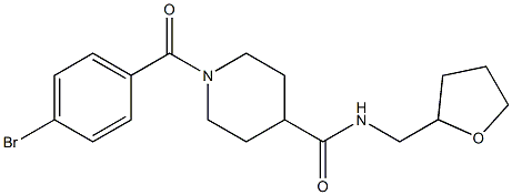 1-(4-bromobenzoyl)-N-(tetrahydro-2-furanylmethyl)-4-piperidinecarboxamide Struktur