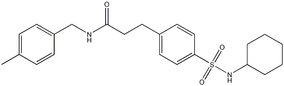 3-{4-[(cyclohexylamino)sulfonyl]phenyl}-N-(4-methylbenzyl)propanamide Struktur