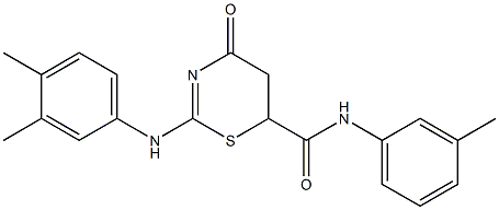 2-(3,4-dimethylanilino)-N-(3-methylphenyl)-4-oxo-5,6-dihydro-4H-1,3-thiazine-6-carboxamide Struktur