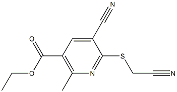 ethyl 5-cyano-6-[(cyanomethyl)sulfanyl]-2-methylnicotinate Struktur