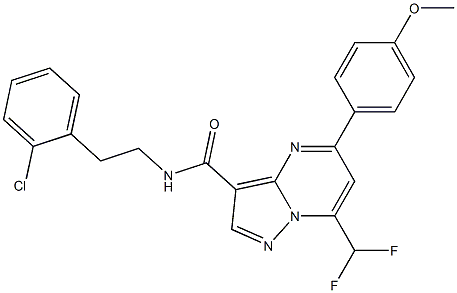 N-[2-(2-chlorophenyl)ethyl]-7-(difluoromethyl)-5-(4-methoxyphenyl)pyrazolo[1,5-a]pyrimidine-3-carboxamide Struktur