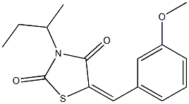 3-sec-butyl-5-(3-methoxybenzylidene)-1,3-thiazolidine-2,4-dione Struktur