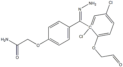 2-(4-{2-[(2,4-dichlorophenoxy)acetyl]carbohydrazonoyl}phenoxy)acetamide Struktur