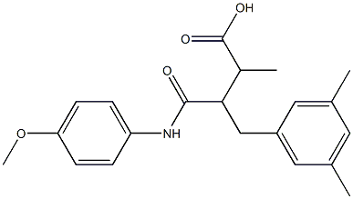 3-(3,5-dimethylbenzyl)-4-(4-methoxyanilino)-2-methyl-4-oxobutanoic acid Struktur