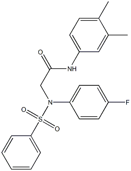 N-(3,4-dimethylphenyl)-2-[(4-fluorophenyl)(phenylsulfonyl)amino]acetamide Struktur