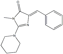 5-benzylidene-3-methyl-2-(1-piperidinyl)-3,5-dihydro-4H-imidazol-4-one Struktur