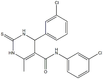 N,4-bis(3-chlorophenyl)-6-methyl-2-thioxo-1,2,3,4-tetrahydro-5-pyrimidinecarboxamide Struktur