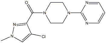 2-{4-[(4-chloro-1-methyl-1H-pyrazol-3-yl)carbonyl]-1-piperazinyl}pyrimidine Struktur