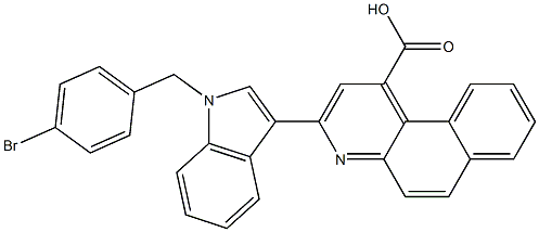 3-[1-(4-bromobenzyl)-1H-indol-3-yl]benzo[f]quinoline-1-carboxylic acid Struktur