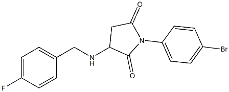 1-(4-bromophenyl)-3-[(4-fluorobenzyl)amino]-2,5-pyrrolidinedione Struktur