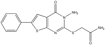 2-[(3-amino-4-oxo-6-phenyl-3,4-dihydrothieno[2,3-d]pyrimidin-2-yl)sulfanyl]acetamide Struktur