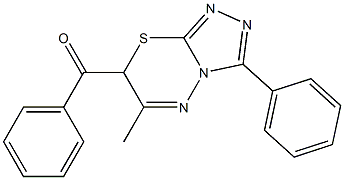 (6-methyl-3-phenyl-7H-[1,2,4]triazolo[3,4-b][1,3,4]thiadiazin-7-yl)(phenyl)methanone Struktur