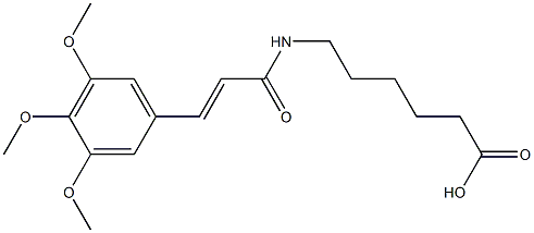 6-{[3-(3,4,5-trimethoxyphenyl)acryloyl]amino}hexanoic acid Struktur