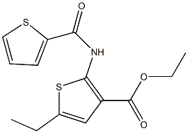 ethyl 5-ethyl-2-[(2-thienylcarbonyl)amino]-3-thiophenecarboxylate Struktur