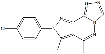 8-(4-chlorophenyl)-6,7-dimethyl-8H-pyrazolo[3,4-d][1,2,4]triazolo[4,3-b]pyridazine Struktur