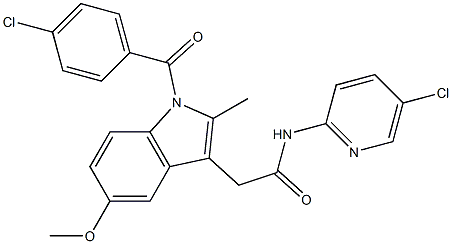 2-[1-(4-chlorobenzoyl)-5-methoxy-2-methyl-1H-indol-3-yl]-N-(5-chloro-2-pyridinyl)acetamide Struktur